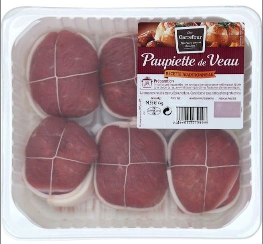 Visuel N°2 du produit rappelé : PAUPIETTE DE VEAU RECETTE TRADITIONNELLE
