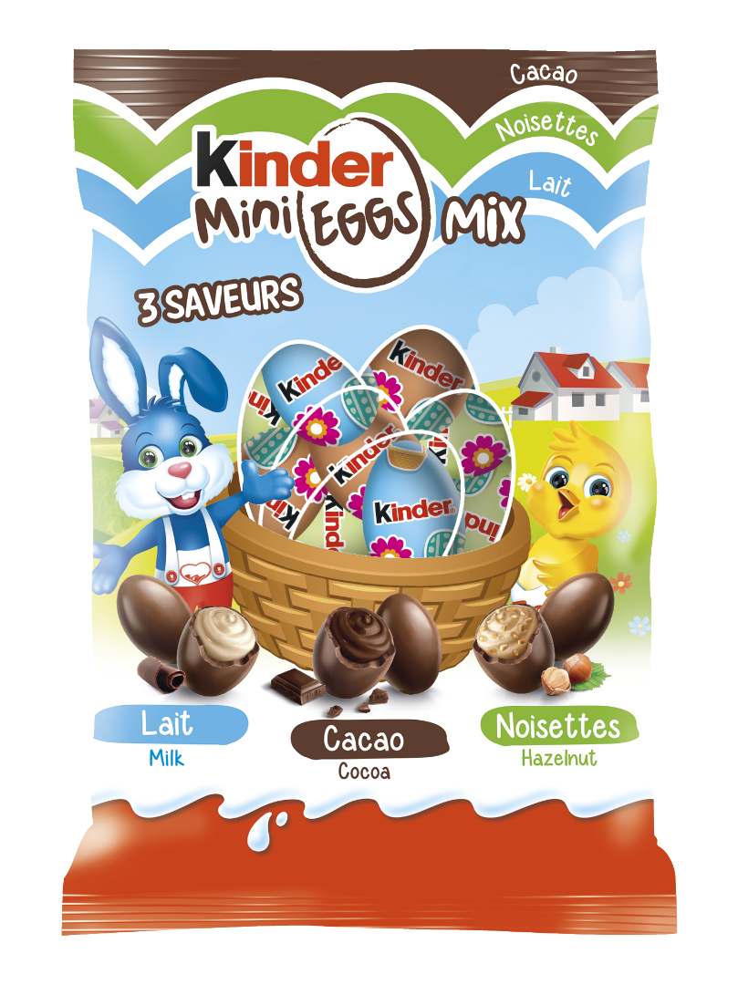 Visuel N°4 du produit rappelé : Petits oeufs de chocolat au lait avec fourrage lait,  noisette, cacao