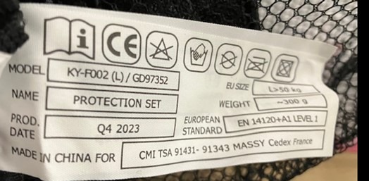 Visuel N°3 du produit rappelé : SET DE PROTECTION ADULTE