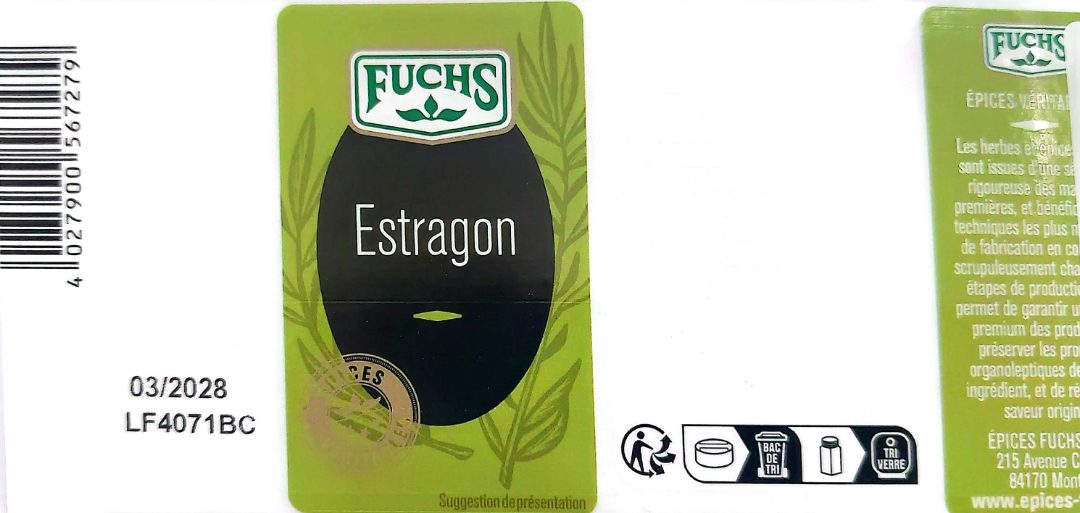 Visuel N°2 du produit rappelé : Estragon FUCHS 7g