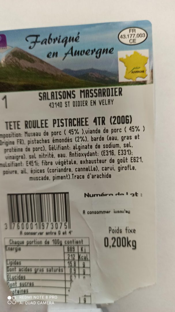 Visuel N°2 du produit rappelé