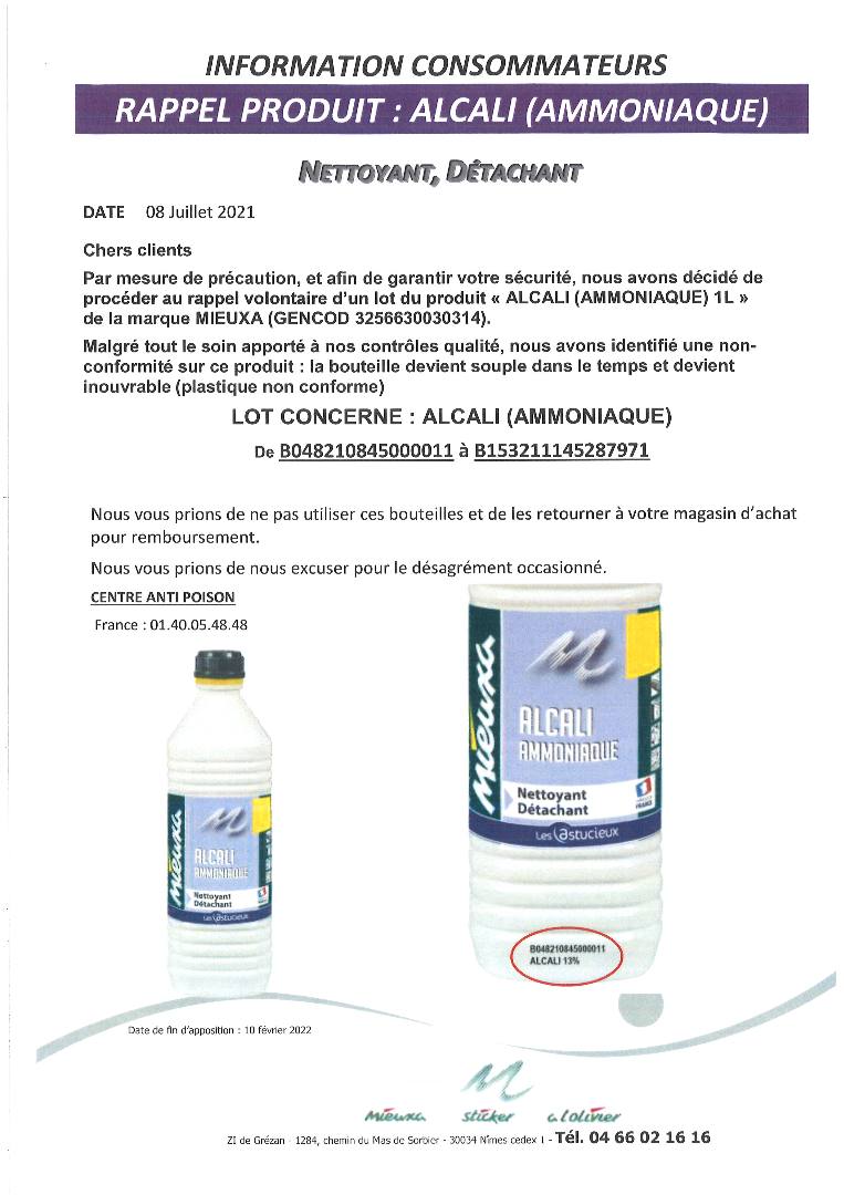 Visuel N°1 du produit rappelé