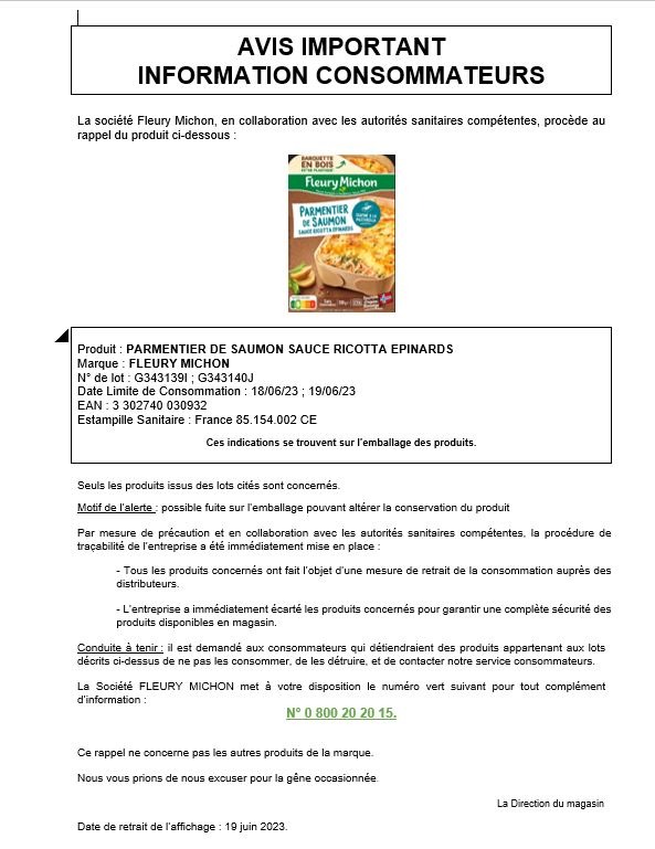 Visuel N°1 du produit rappelé