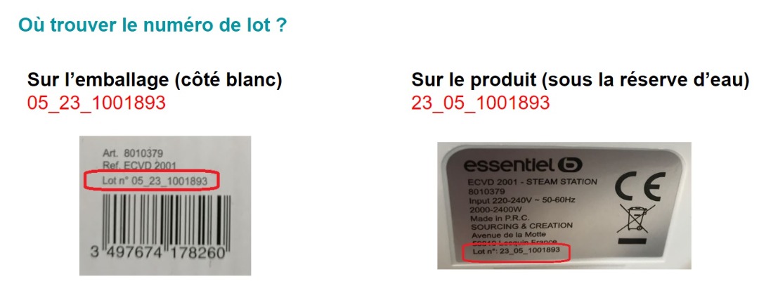 Visuel N°1 du produit rappelé