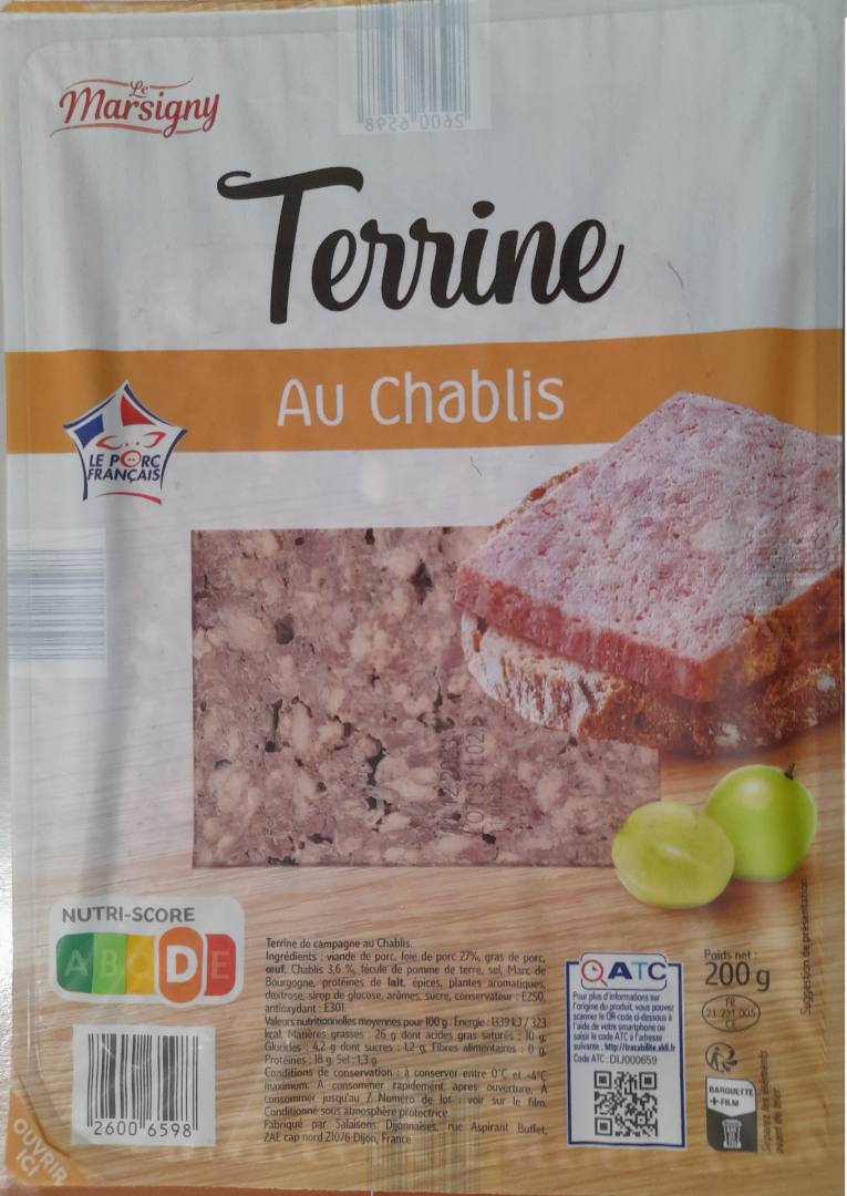 Visuel N°2 du produit rappelé : Terrine au Chablis