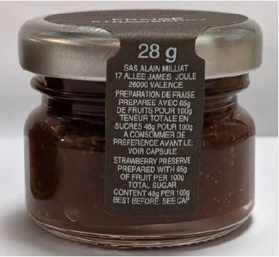 Visuel N°2 du produit rappelé : Préparation de Fraise 28g