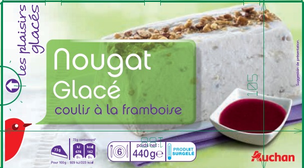 Visuel N°2 du produit rappelé : AUCHAN NOUGAT GLACE - AUCHAN SURPRISE GLACEE