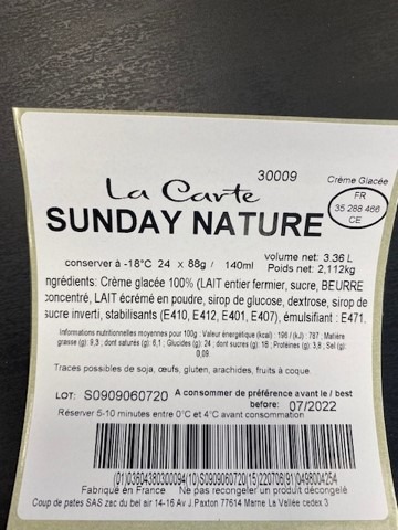 Visuel N°2 du produit rappelé