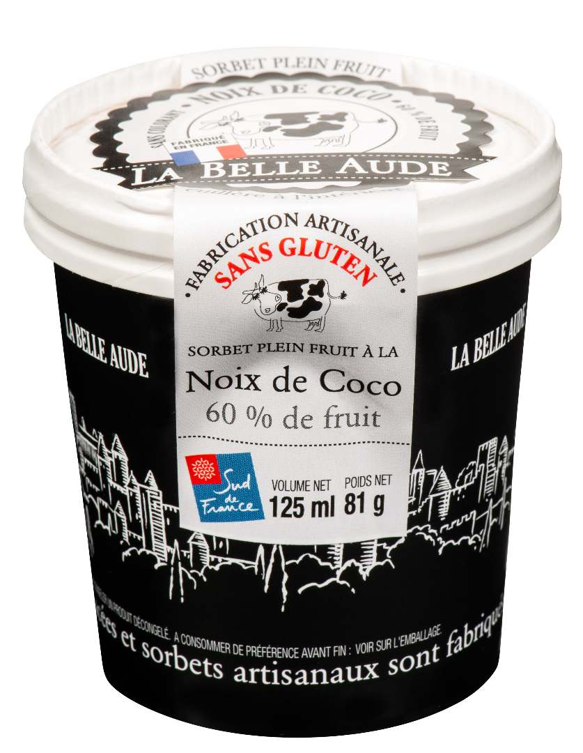 Visuel N°2 du produit rappelé : Sorbet plein fruit Noix de coco 125ml et 550ml