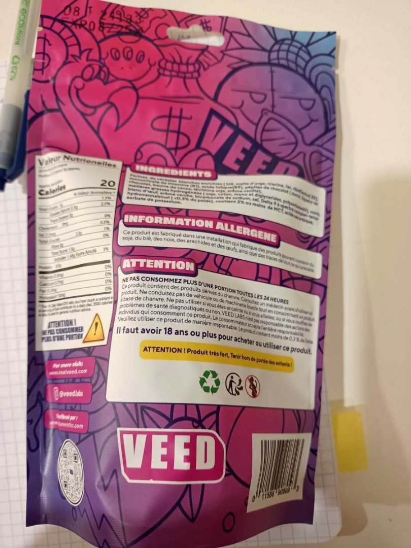 Visuel N°2 du produit rappelé : THC Chocolate Chip (cookies)