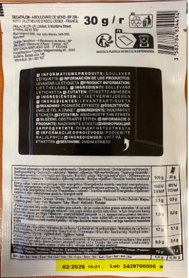 Visuel N°2 du produit rappelé : Whey Protein Chocolat 30g