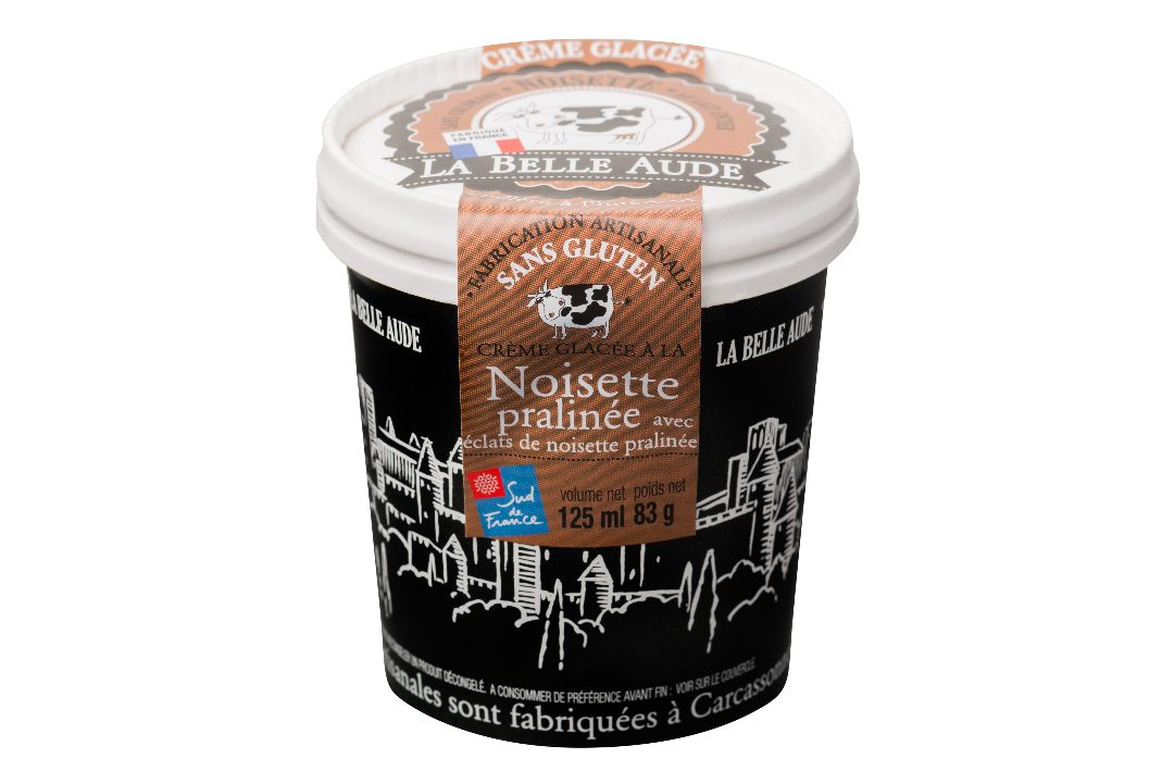 Visuel N°4 du produit rappelé : Crèmes glacées 125ml : Café 100% Arabica, Caramel à la crème et fleur de sel de Gruissan, Chocolat, Menthe avec feuilles de menthe et copeaux de chocolat, Noisette pralinée avec éclats de noisette pralinée, Vanille aux gousses Bourbon de Madagascar.